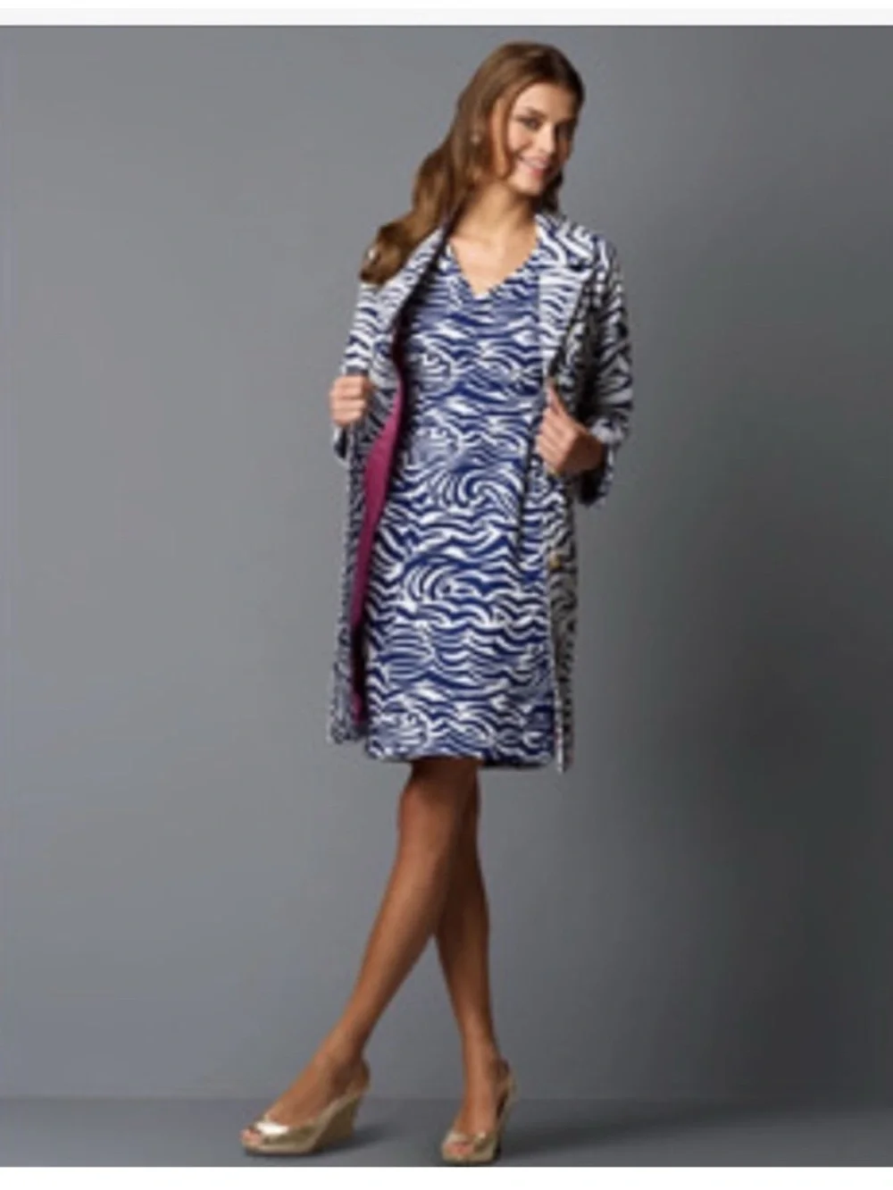 Lilly Pulitzer Dandy coat navy/white XS lightweight like new - Picture 2 of 12
